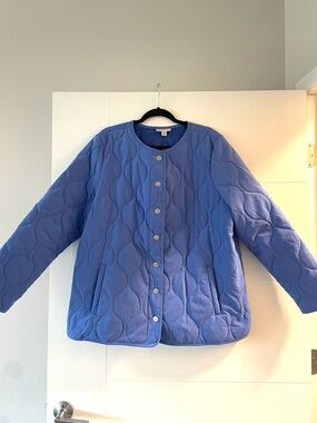Appleseed's Periwinkle Quilted Snap-Front Jacket